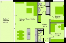 Neue grosszügige 3½-Zimmer Parterrewohnung (100 m²)