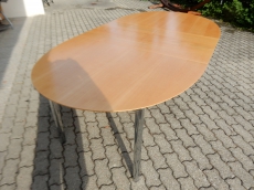 Tisch ausziehbar mit 6 Lederstühlen