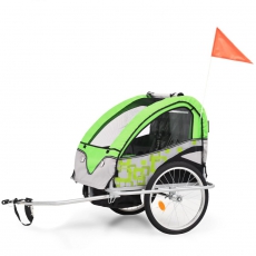 2-in-1 Kinderwagen-Veloanhänger grün/grau