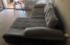 XXL (Schlaf-)Sofa Stoff/Kunstleder+LED Farbwechselfunktion