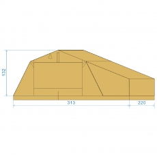 Grosses Dachzelt mit Vorzelt / Liegefläche 220x234