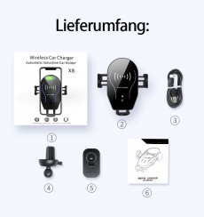 Automatische Qi Wireless Car Charger KFZ Auto Handyhalterung