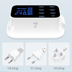 8-fach Multi-Port USB Ladestation 40W PD & USB-C Anschluss