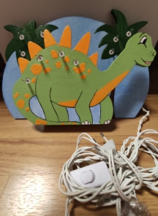 Dinosaurier Kinderlampe aus Holz