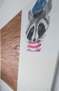 Gemälde 'Captain Raccoon' 