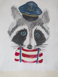 Gemälde 'Captain Raccoon' 