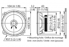 STAGE SOUND SERIES, 10cm Doppelkonus-Lautsprecher Kenwood CAR