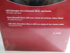 LED Dekorglas mit Lichterkette mit 100 Dioden NEU 