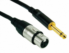 Asymmetrisches Kabel mit 1 x XLR female auf 1 x Plug 6,35 mm mono