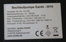 Bachlaufpumpenset “Garda/ Adria Version 2016”