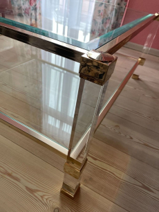 Clubtisch Glas und Plexiglas 90x90cm