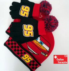 Disney Cars Lightning McQueen Kappe Beanie Handschuhe Set