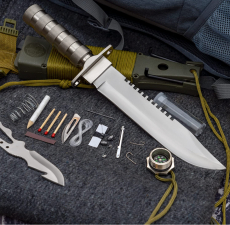 Maxam Profi Rambo Messer Survival 12tlg. Überlebensmesser Kompass