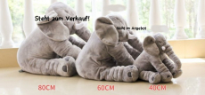 Elefanten Kissen Elefant Elefanten Plüschtier Kuscheltier XL 80cm