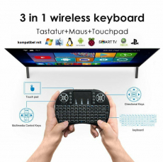 Mini Funk Tastatur Schweiz QWERTZ Keyboard Wireless 2.4 GHZ TV