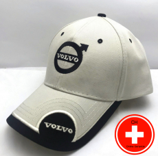 Volvo Cap Mütze Kappe Fan Artikel Auto Accessoire Schwarz Beige