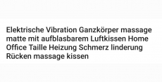 Ganzkörper Massagematte mit Heizung 