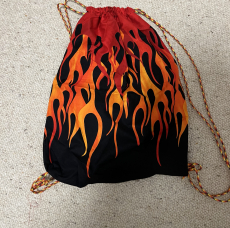 Tolle Baumwoll Turn/Umhängesäcke aus Stoff mit Flammen