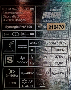 REHM Synergic.pro 2 500-4 ZW Schweissanlage wassergekühlt 