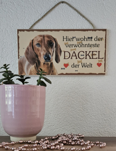 Hunde Holzschild Dackel 