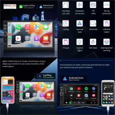 Autoradio 2 DIN Carplay Android Auto USB Bluetooth