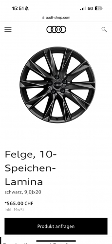 Audi Original Felgen 9x20 Zoll