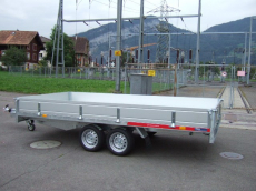 Anhänger Temared Carplatform 4521S 3'500Kg Aluboden und Bordwände