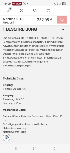 Siemens Hutschienen Netzteil 