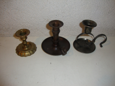 3 alte Kerzenständer