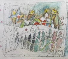 Alois Carigiet Neujahrsbild 1980/81, signiert und monogrammiert