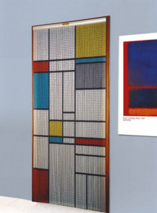 Türvorhang mit Design aus eloxierten Aluminiumketten