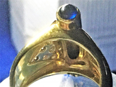Toller Ring Diamant / Saphir 750K GG 9,1g MASSIV!
