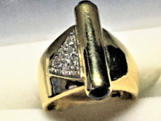 Toller Ring Diamant / Saphir 750K GG 9,1g MASSIV!