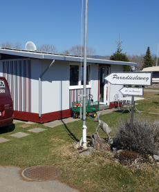 Wohnwagen mit festem Vorbau, Ganzjahresplatz