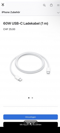 Neues Apple USB C Ladekabel 