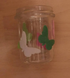 Konfitürenglas mit Schmetterlinge