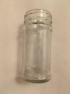 Glasvase mit glitzer