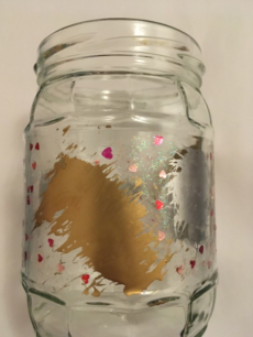 Deko Glasvase farbglitzer