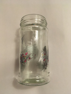 Glasvase silberfarbig und glitzerfarbig