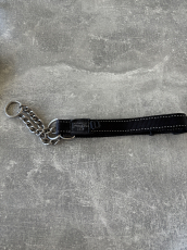 Hundehalsband mit Kette – schwarz (XL)