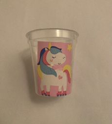 Deko Becher mit Wolken und Einhorn