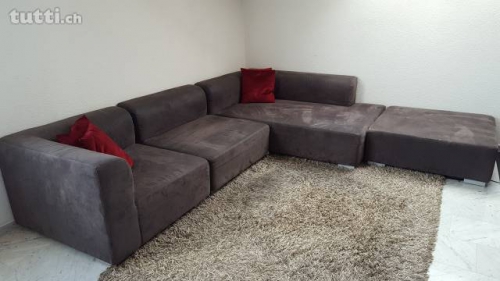 Grosses Sofa aus Microfaser
