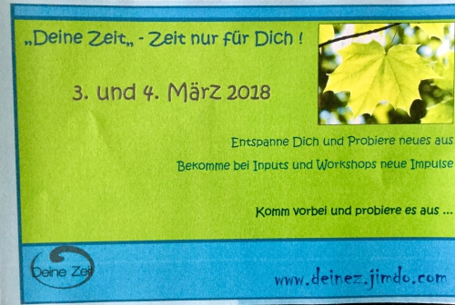 „ Deine Zeit „ -Zeit nur für Dich! Inputs und Workshop für Frauen