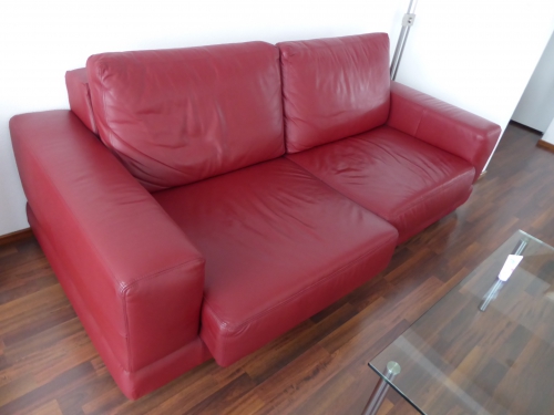 Sofa Leder, Farbe rot