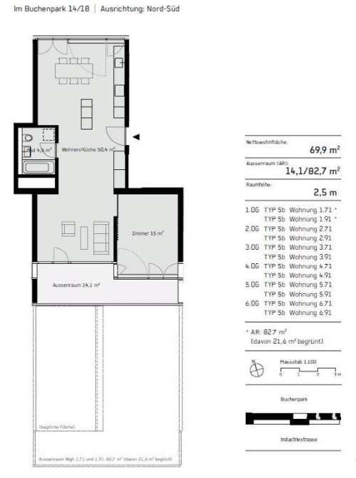 2.5 Zimmer 129 m2 Wohnung sucht Untermieter/Nachmieter