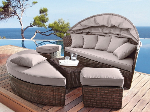 Rattan Liege Lounge wie NEU!!