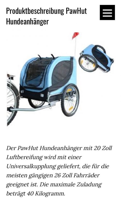 Hundefahrradanhänger