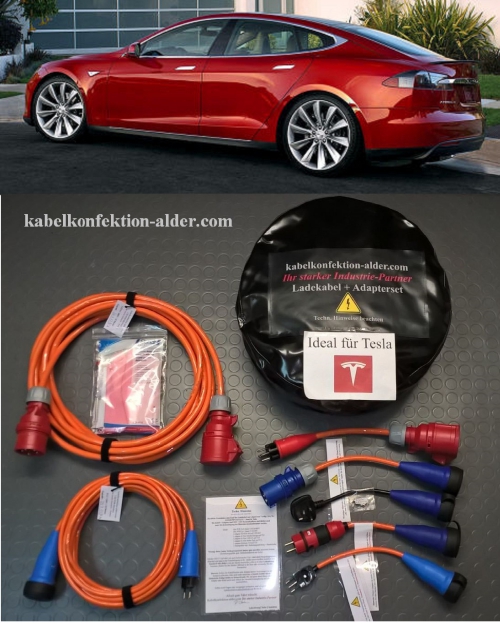 Adapter und Ladekabelset 7teilig Ideal für Tesla Model S + X