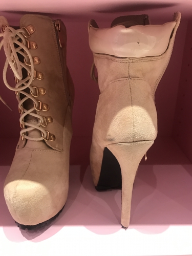 Pinke / Beige Stiefeletten 