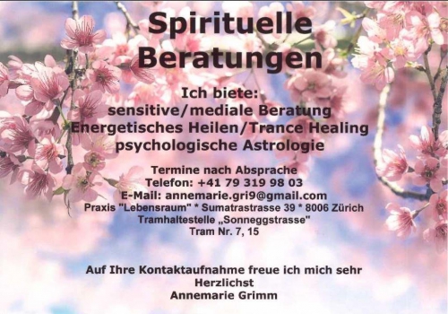 Mediale / Spirituelle Beratung in Zürich